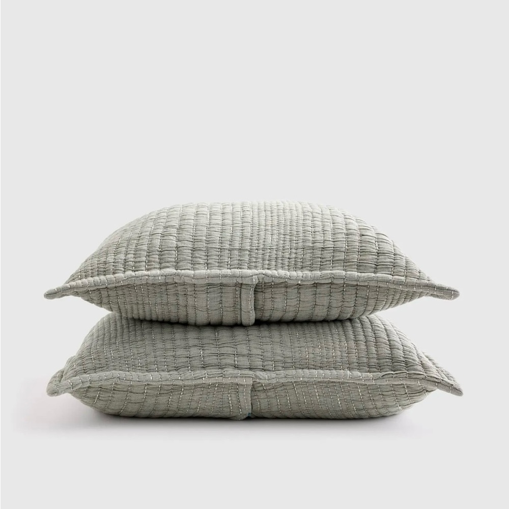 Quince Organic Cotton Blend Channel Stitch Sham Set